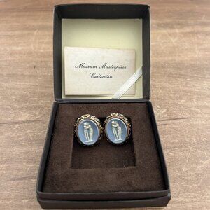 Vintage Dante The Lovers Museum Masterpiece Blue Incolay Cameo Mens Cufflinks